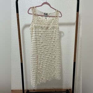 Robbie Bee Cream Lace Mini Dress